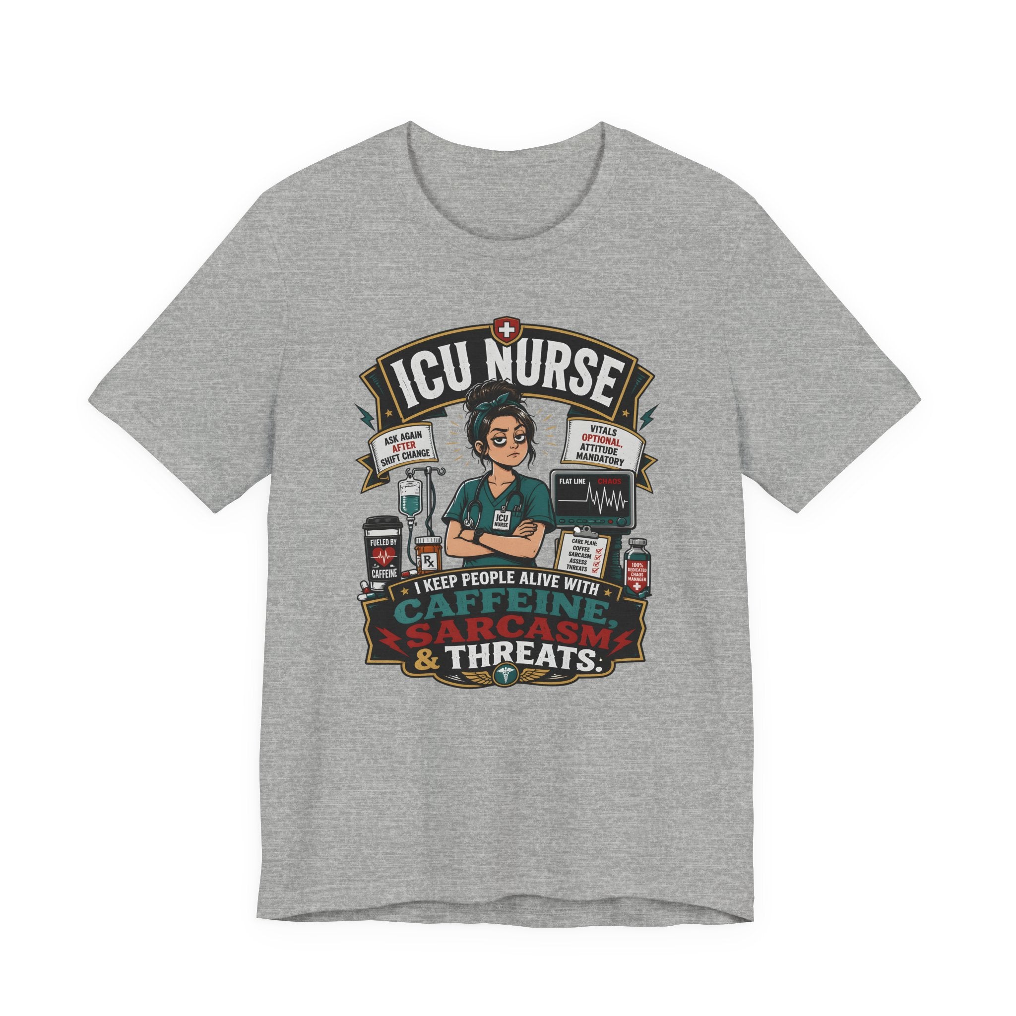 Caffeine, Sarcasm, Threats T-Shirt