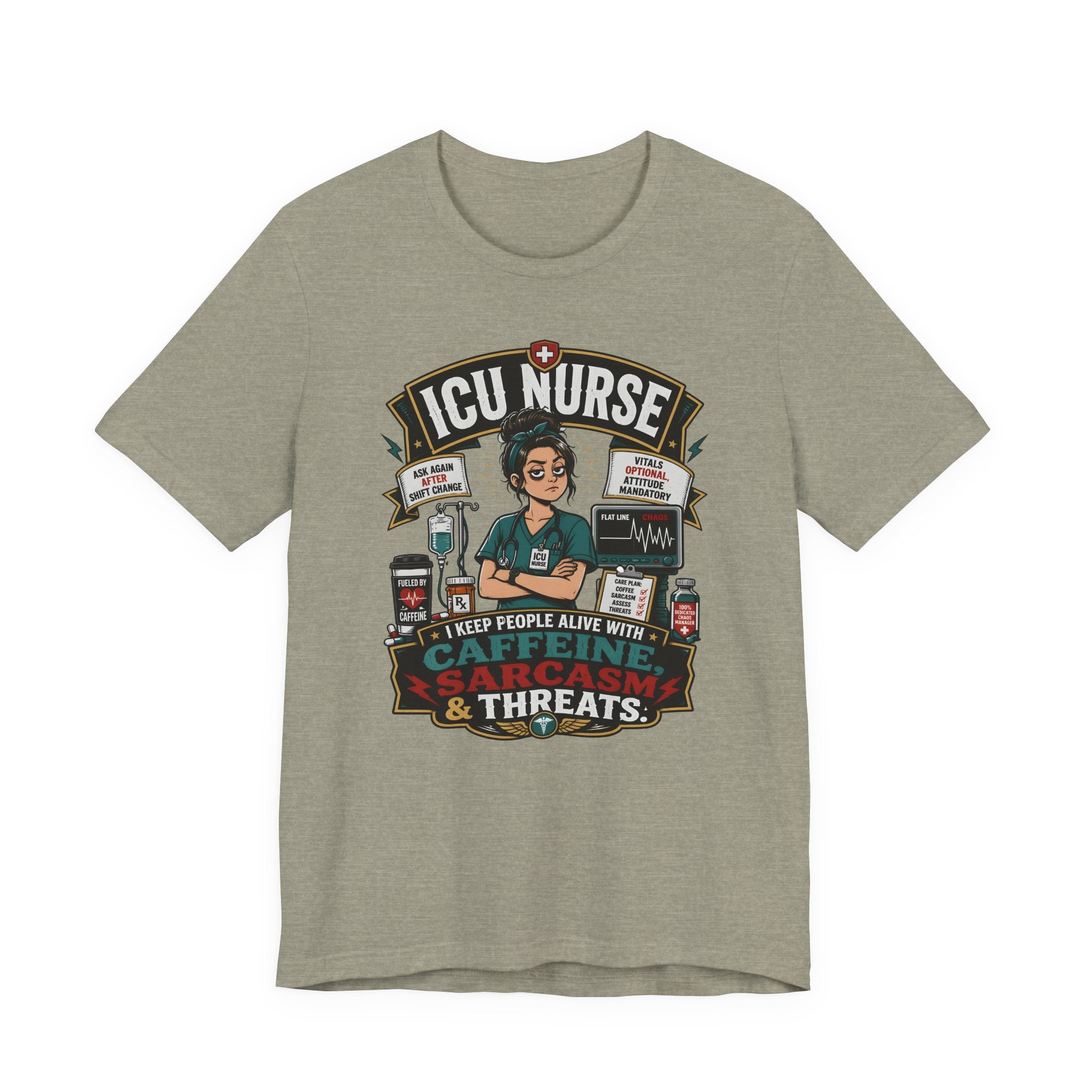 Caffeine, Sarcasm, Threats T-Shirt