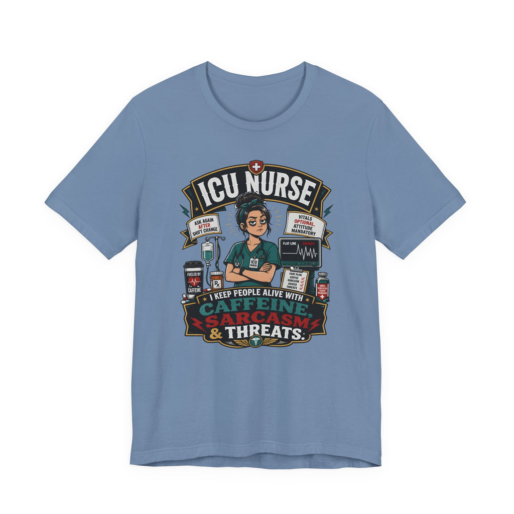 Caffeine, Sarcasm, Threats T-Shirt