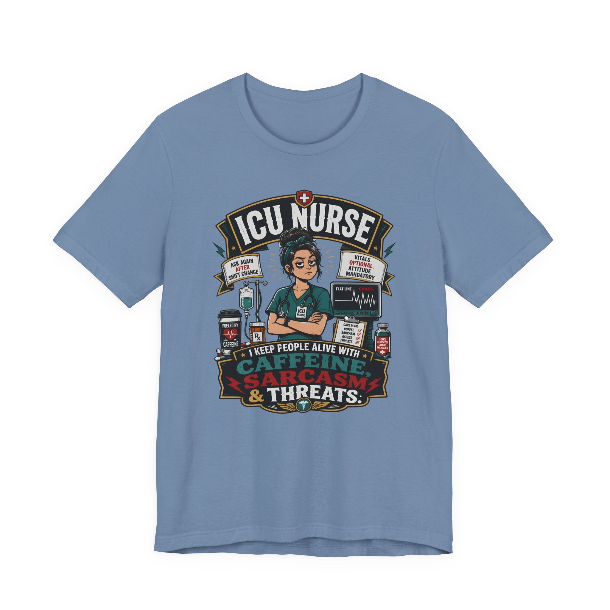 Caffeine, Sarcasm, Threats T-Shirt