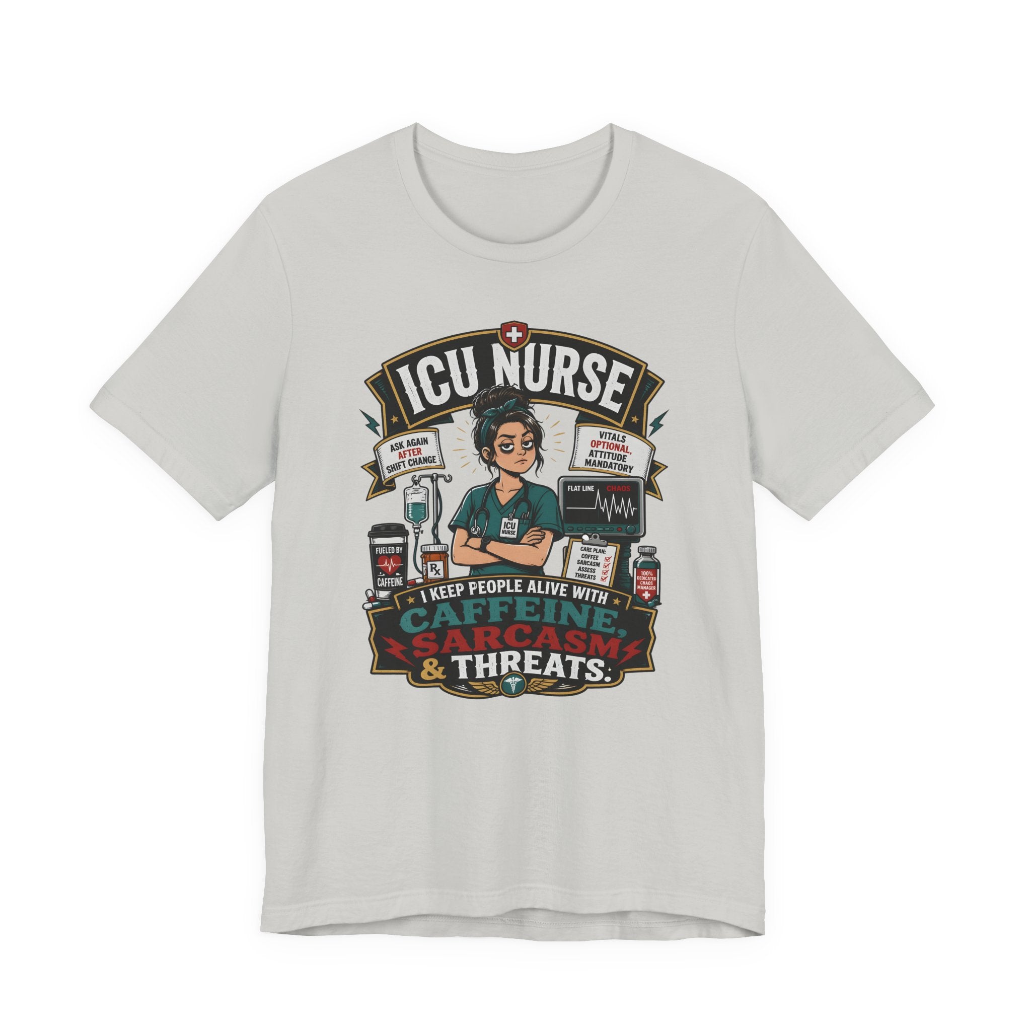Caffeine, Sarcasm, Threats T-Shirt