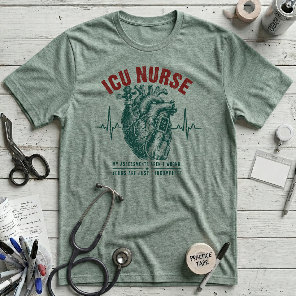 Assessment Incomplete T-Shirt - Heather Dusty Blue