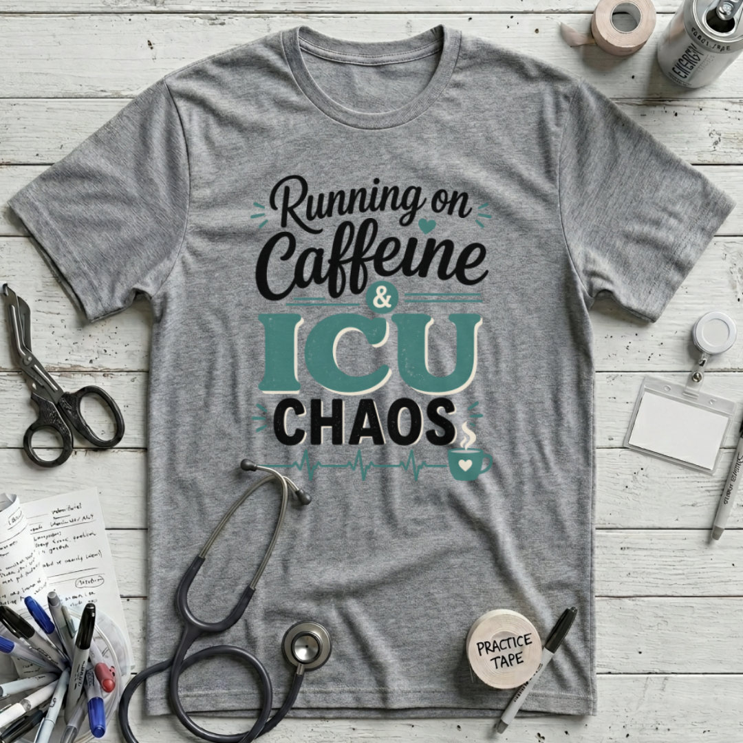 Running on Caffeine & ICU Chaos T-Shirt