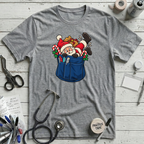 Santa in a Pocket T-Shirt