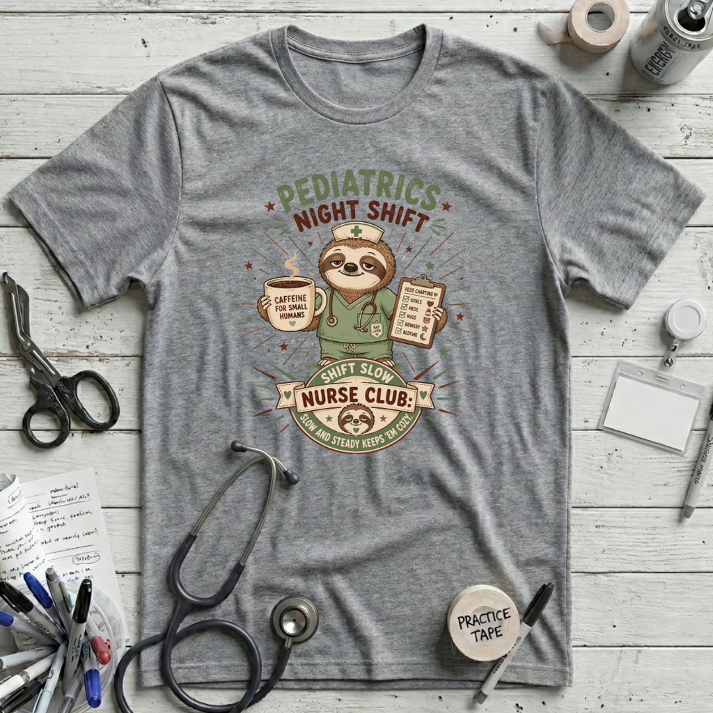 Pediatrics Night Shift Nurse Club T-Shirt