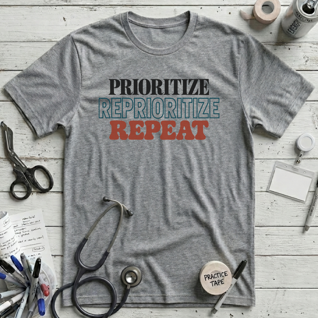 Prioritize Reprioritize Repeat T-Shirt