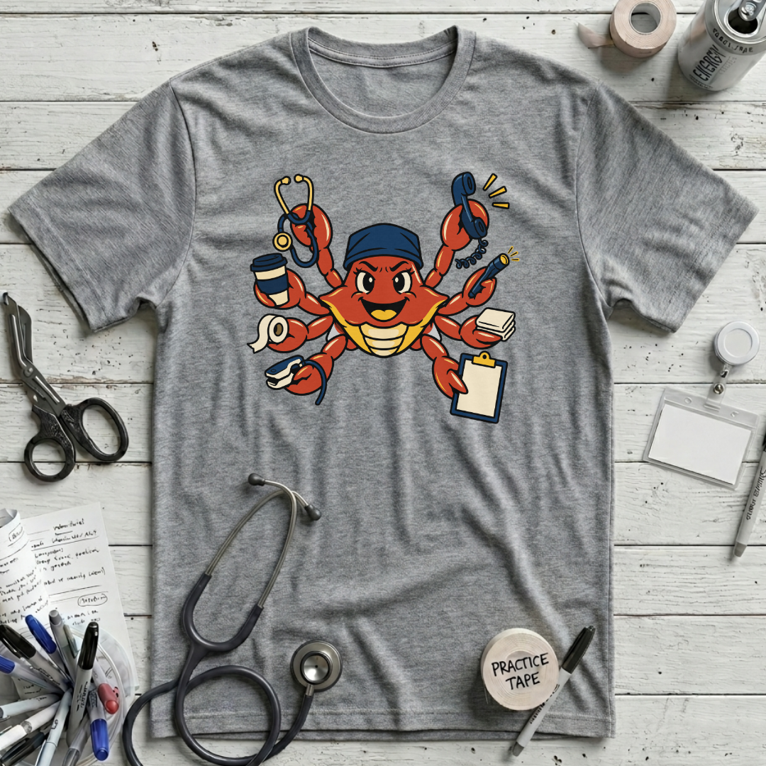 Busy Nurse Crab T-Shirt - Athletic Heather