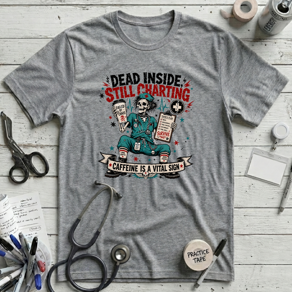 Dead Inside Still Charting T-Shirt - Athletic Heather