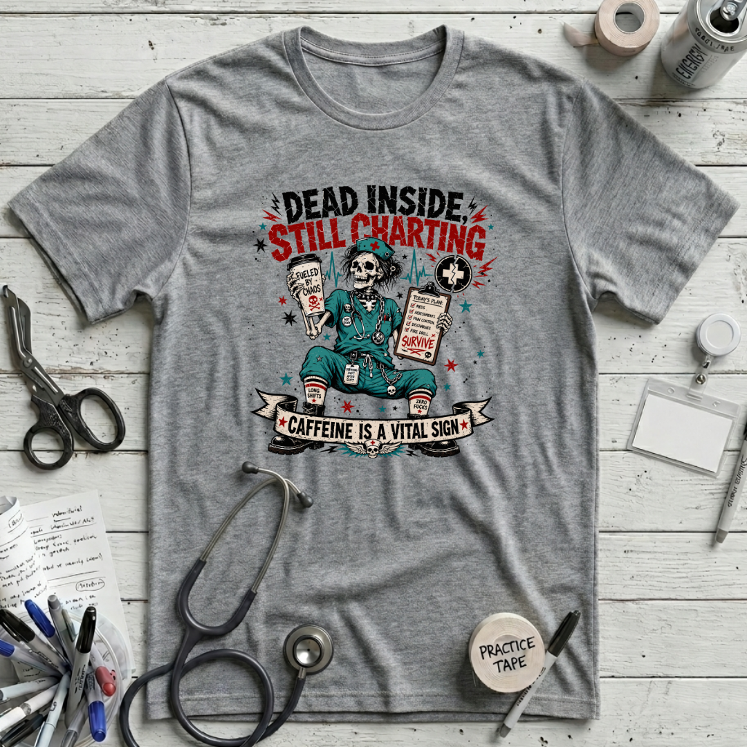 Dead Inside Still Charting T-Shirt - Athletic Heather