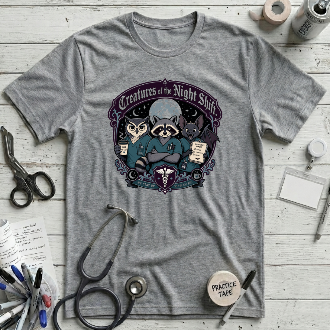 Creatures of the Night Shift T-Shirt - Athletic Heather