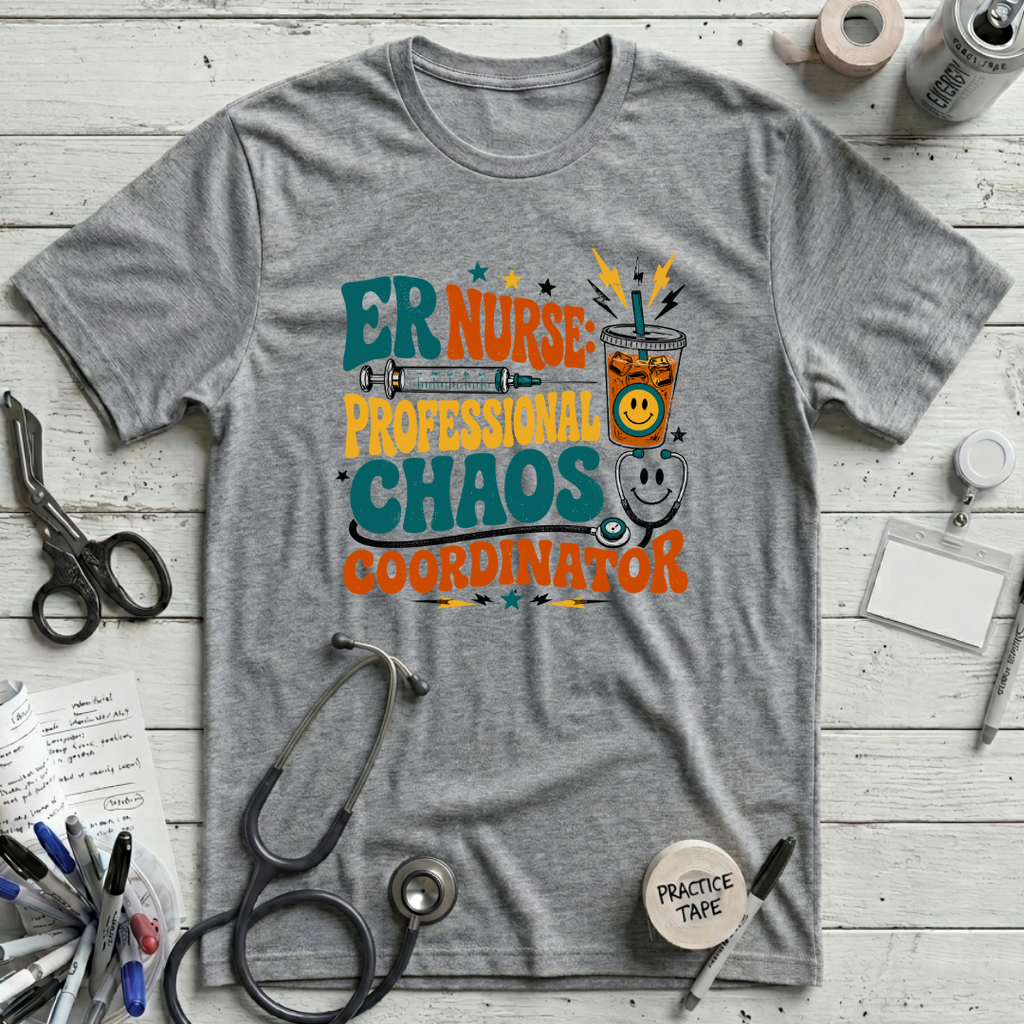 ER Nurse Chaos Coordinator T-Shirt - Athletic Heather