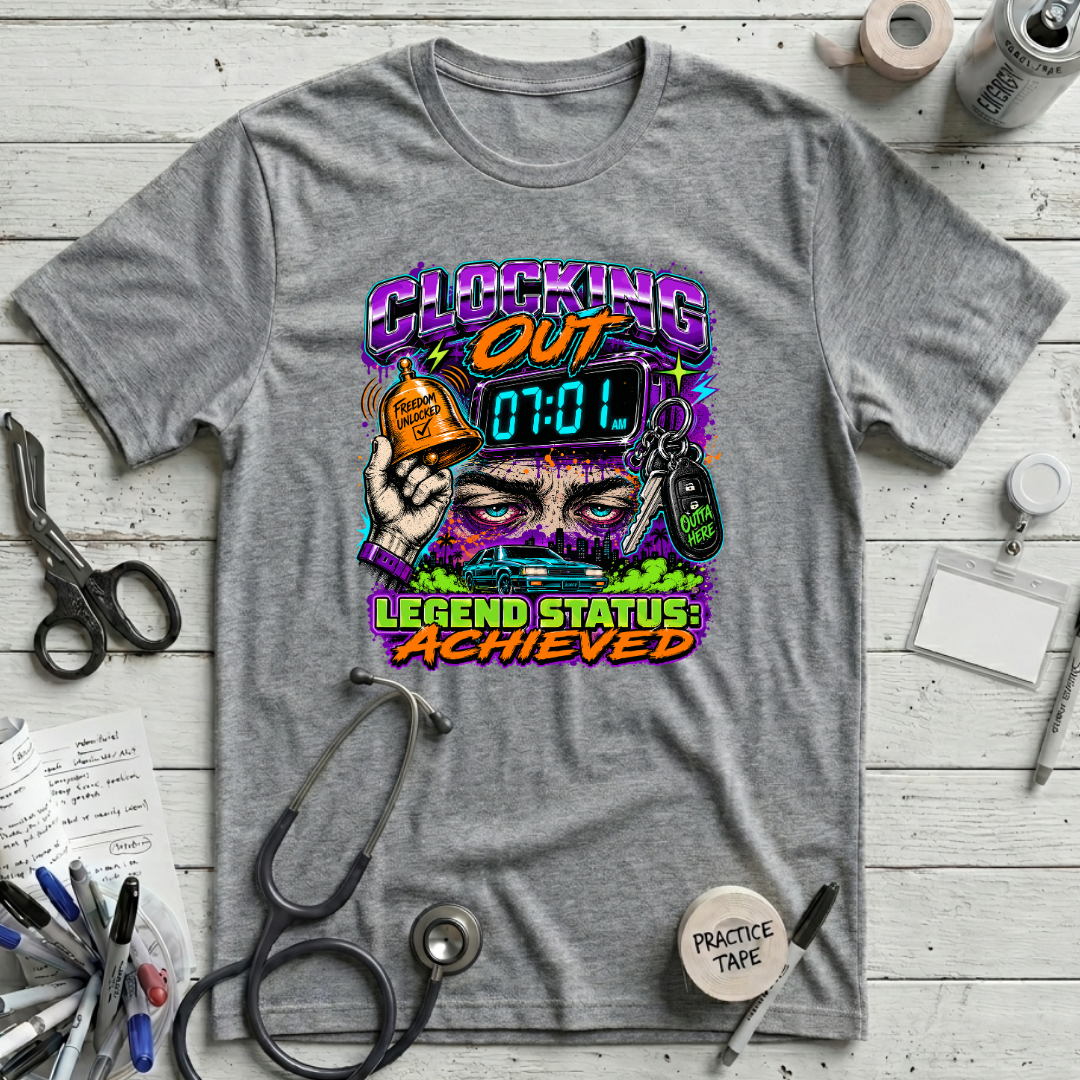 Clocking Out T-Shirt - Athletic Heather