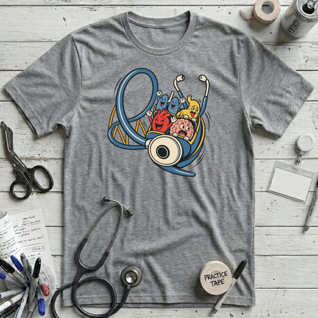 Stethoscope Roller Coaster T-Shirt - Athletic Heather