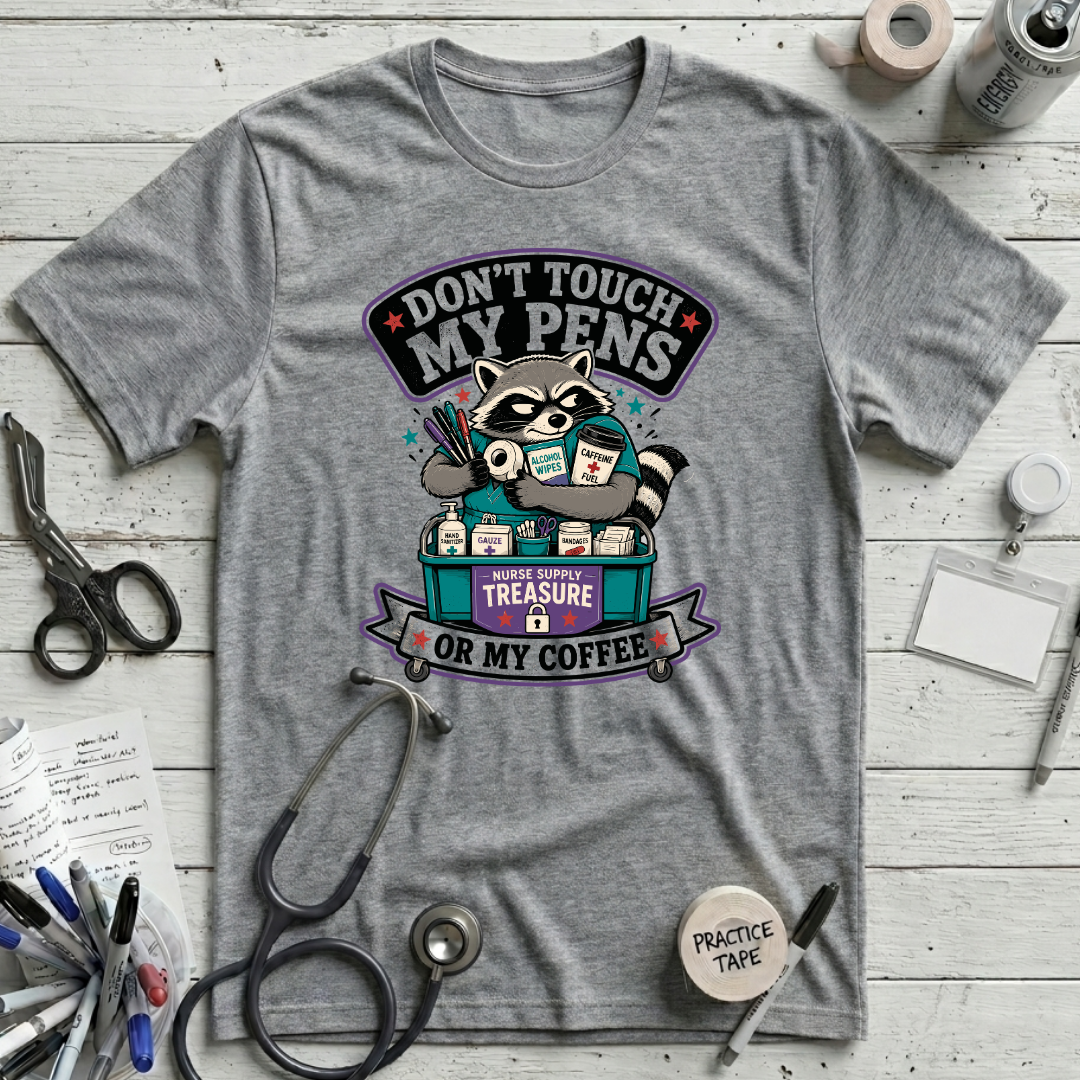 Dont Touch My Pens T-Shirt - Athletic Heather