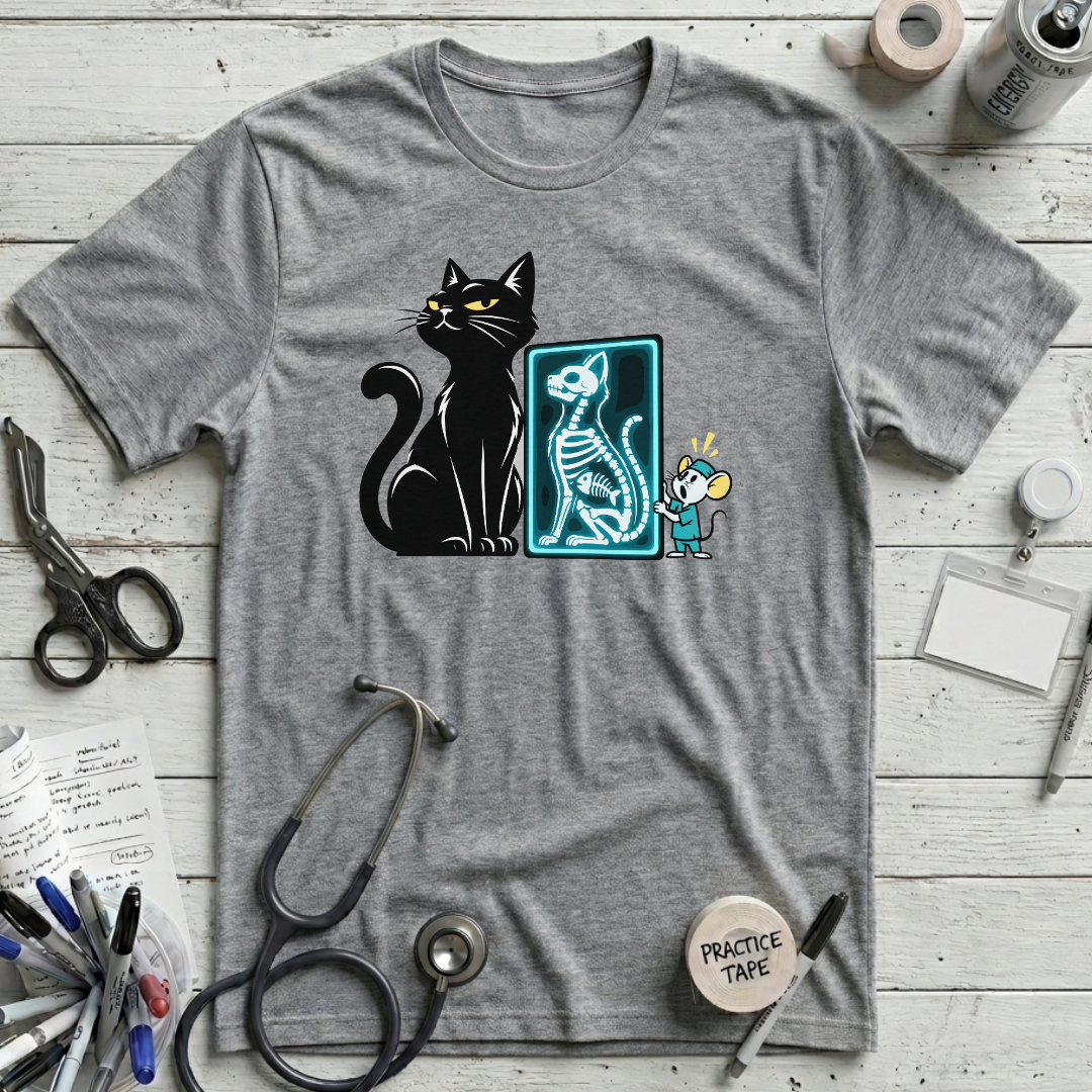 Cat X-Ray T-Shirt - Athletic Heather