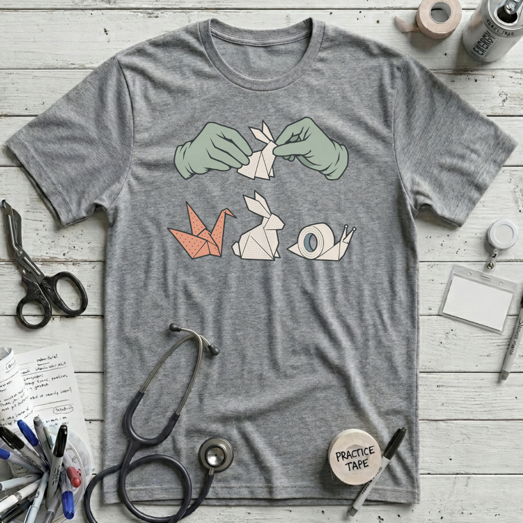 Nursing Origami T-Shirt - Athletic Heather