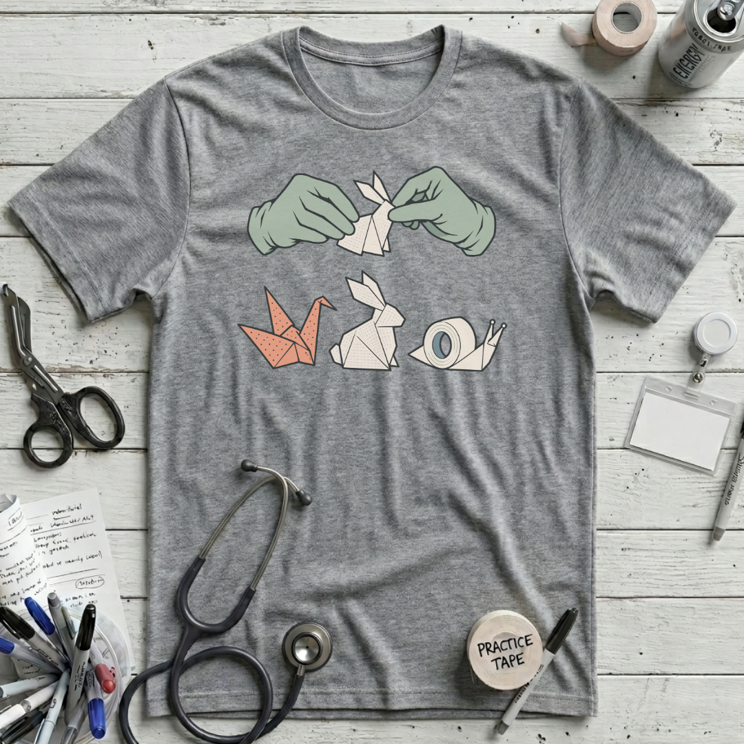 Nursing Origami T-Shirt - Athletic Heather
