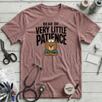 Bear Patience T-Shirt - Heather Mauve