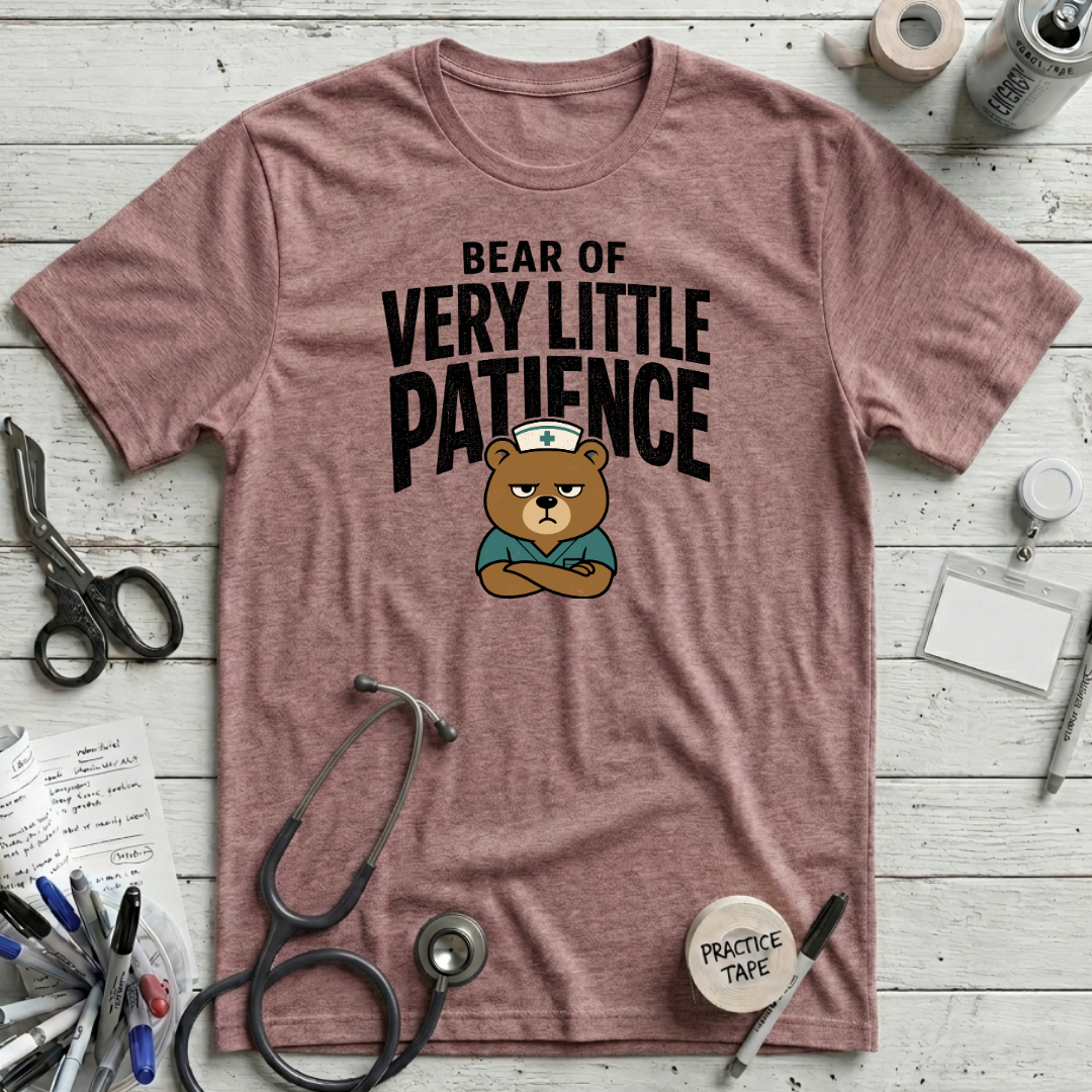 Bear Patience T-Shirt - Heather Mauve