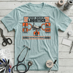Bedside Logistics Map T-Shirt - Heather Ice Blue