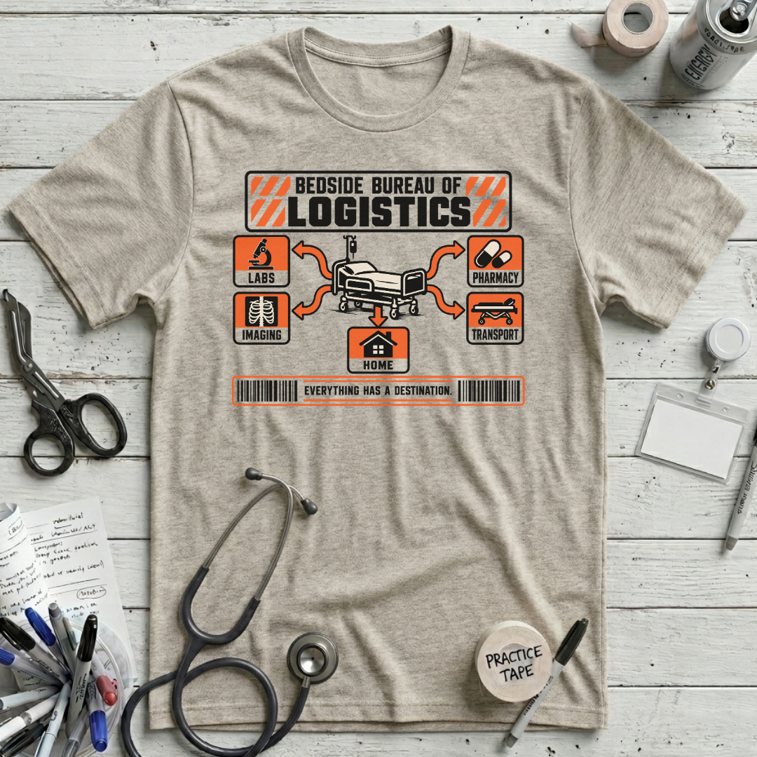 Bedside Logistics Map T-Shirt - Heather Prism Natural