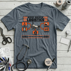 Bedside Logistics Map T-Shirt - Heather Slate