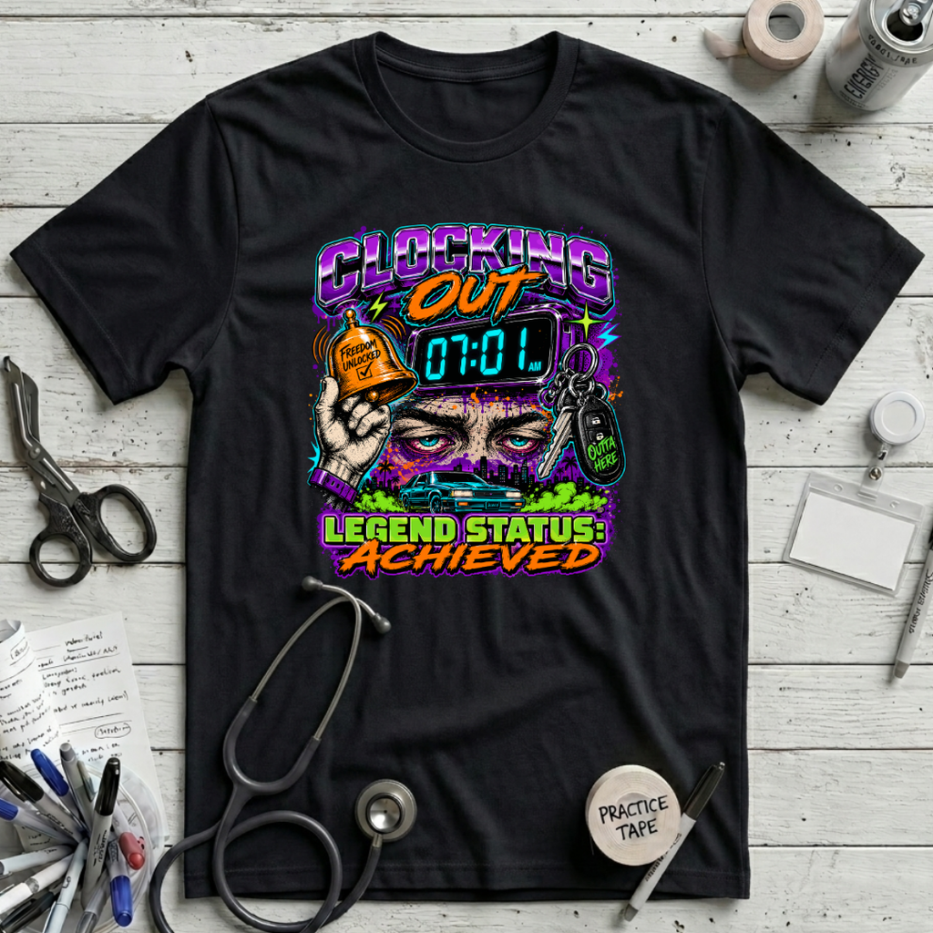 Clocking Out T-Shirt - Black
