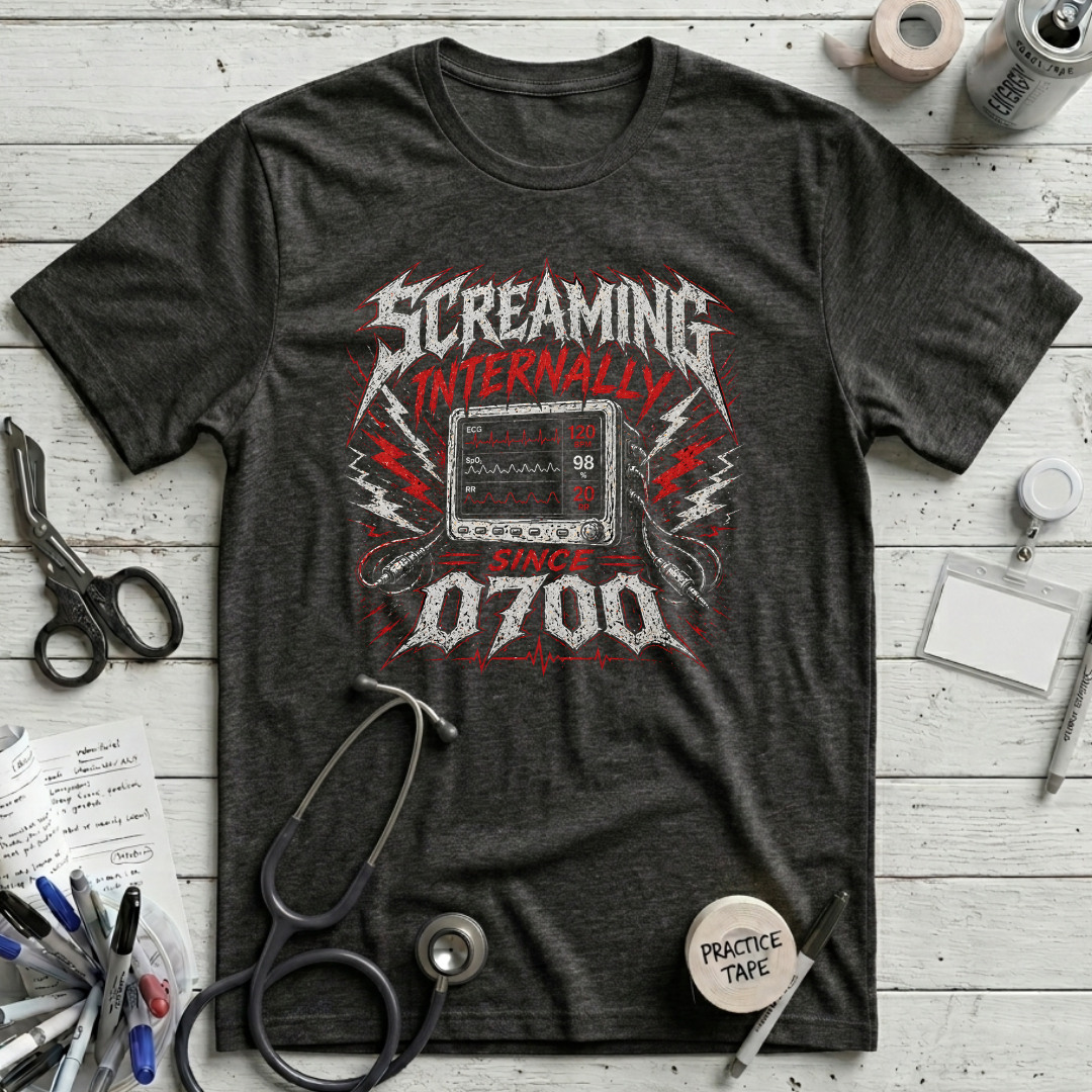 Screaming Internally T-Shirt - Black Heather