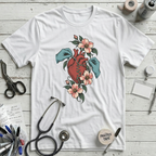 Botanical Heart Sutures T-Shirt - White