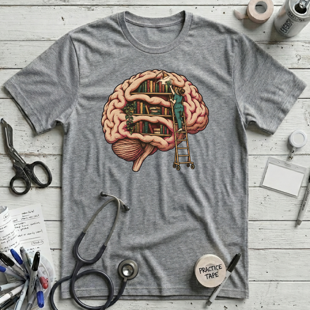 Brain Library T-Shirt - Athletic Heather