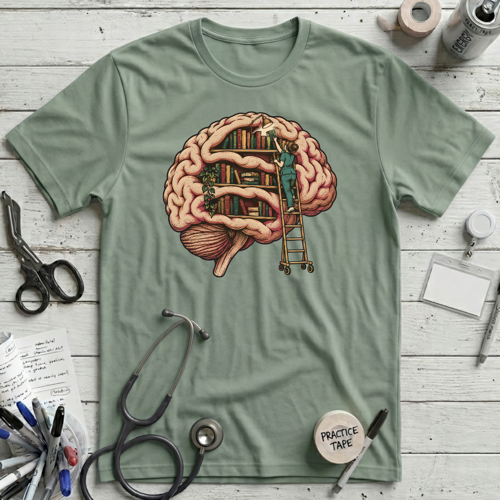 Brain Library T-Shirt - Sage