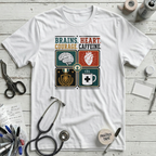 Brains Heart Courage T-Shirt - White