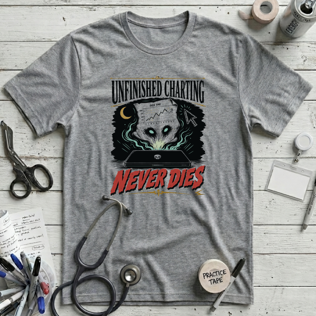 Charting Never Dies T-Shirt - Athletic Heather