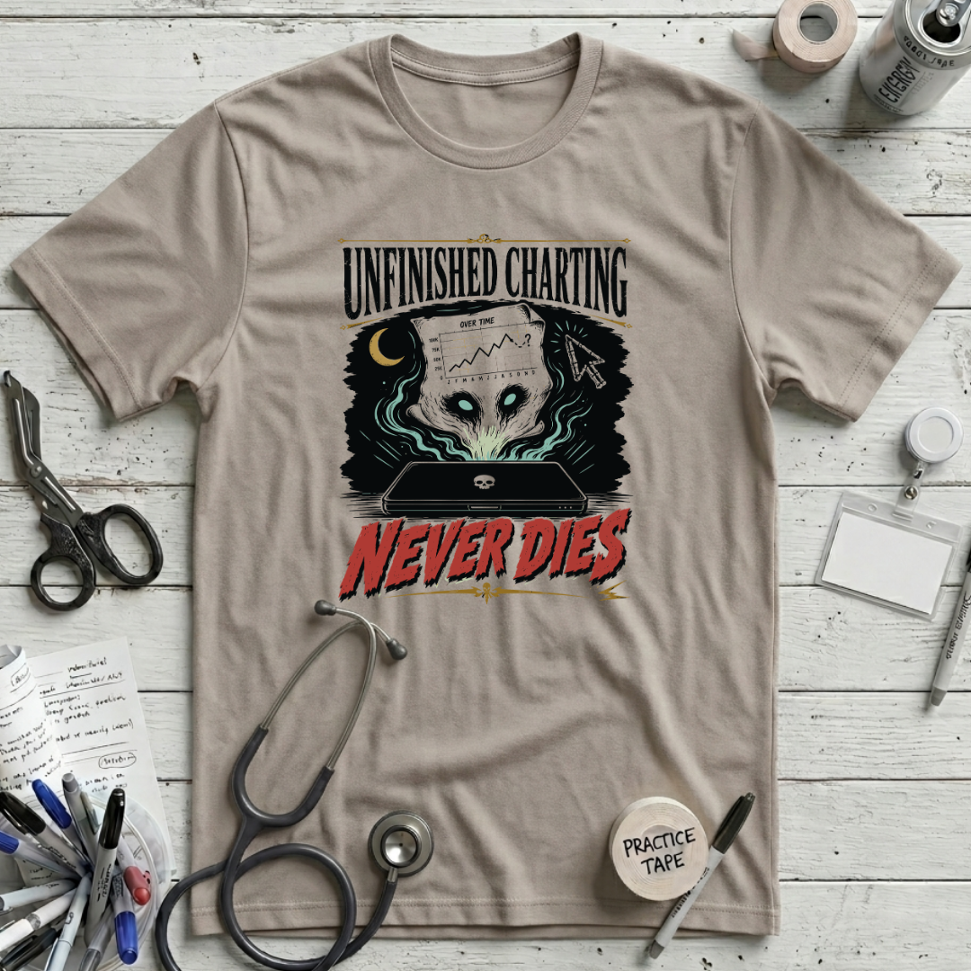 Charting Never Dies T-Shirt - Heather Dust