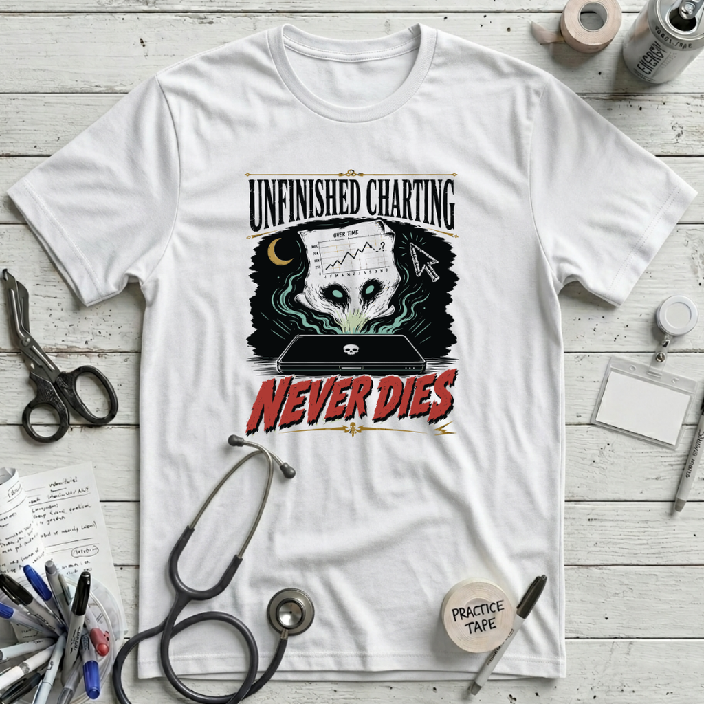 Charting Never Dies T-Shirt - White