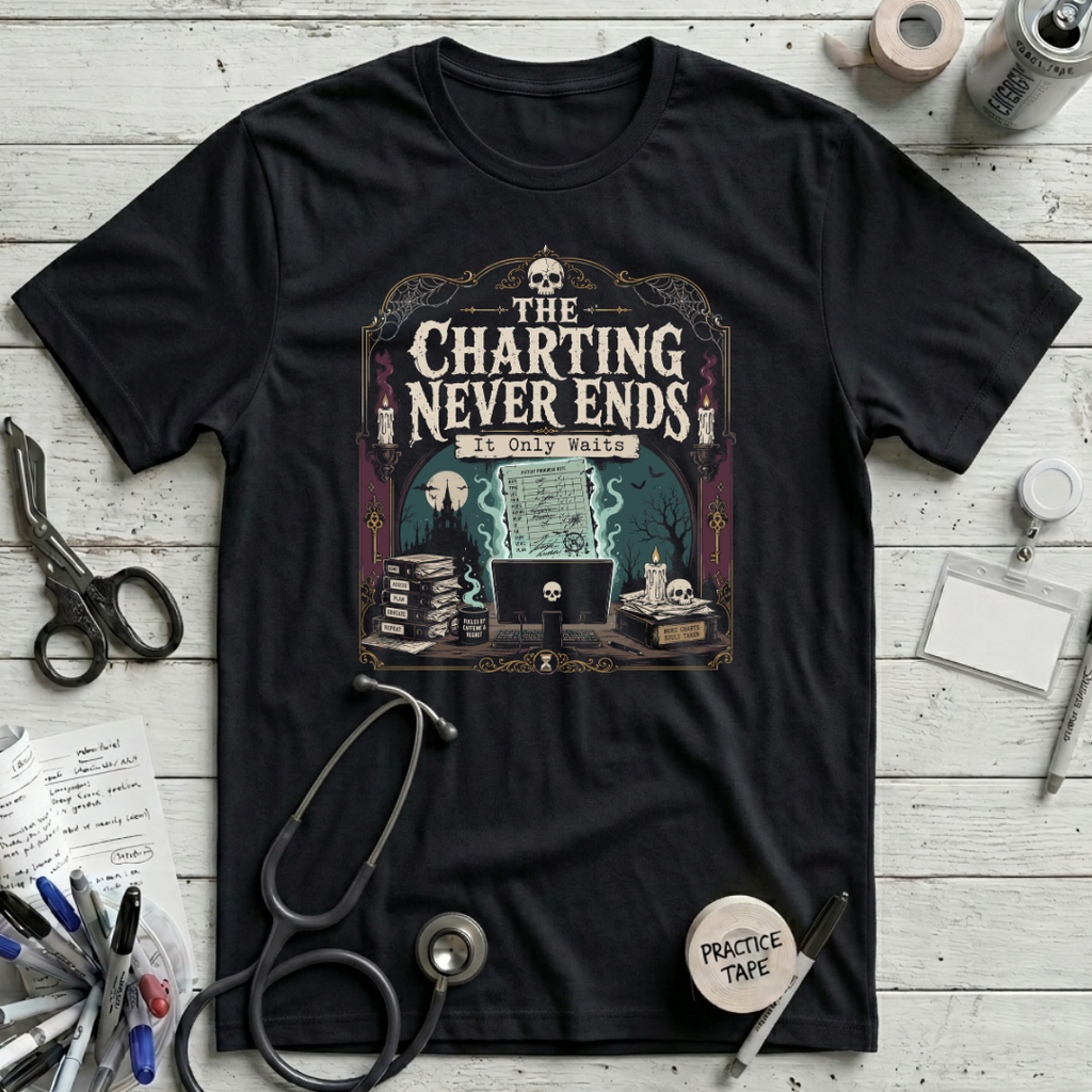 Charting Never Ends T-Shirt - Black