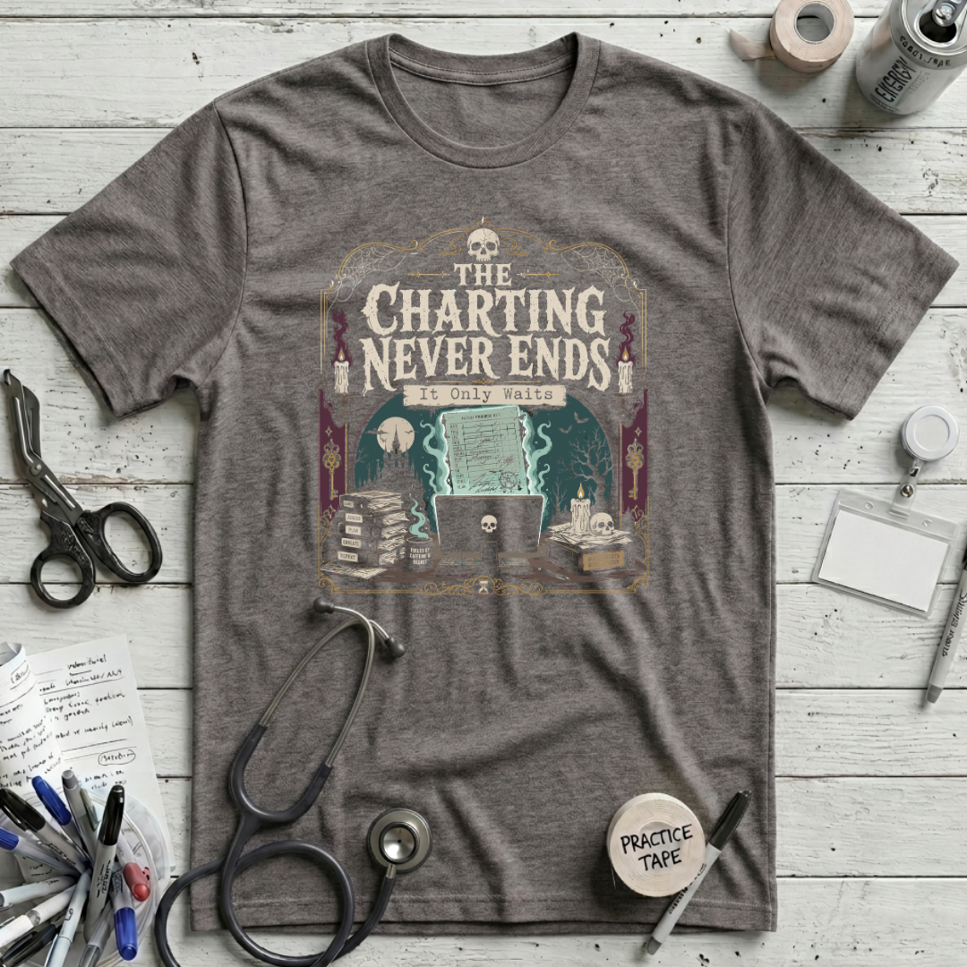 Charting Never Ends T-Shirt - Dark Grey Heather