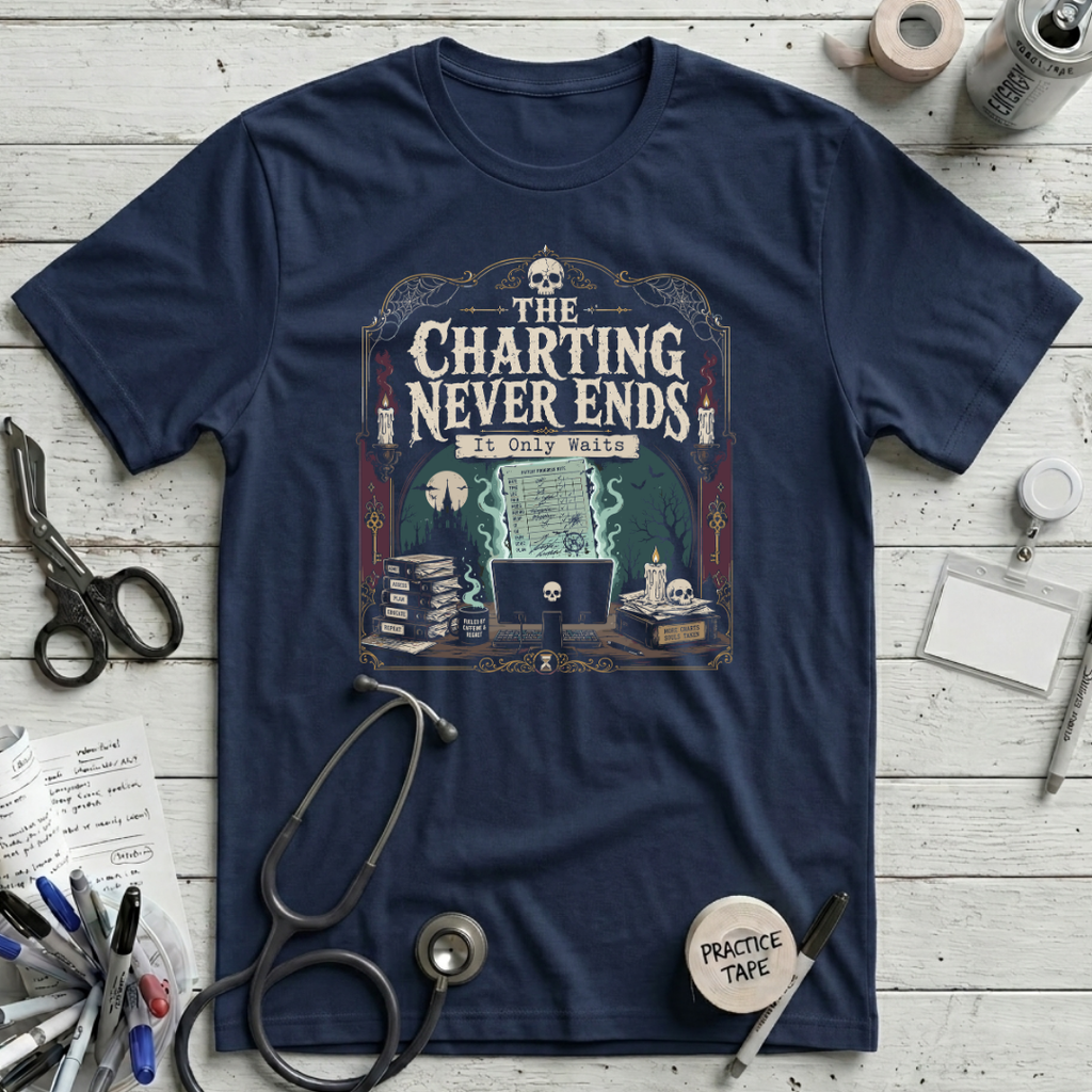 Charting Never Ends T-Shirt - Navy
