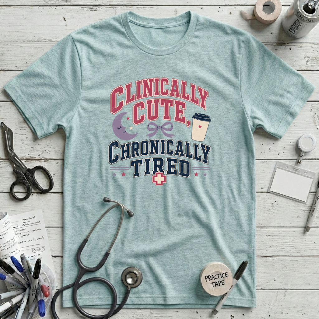 Chronically Tired T-Shirt - Heather Ice Blue