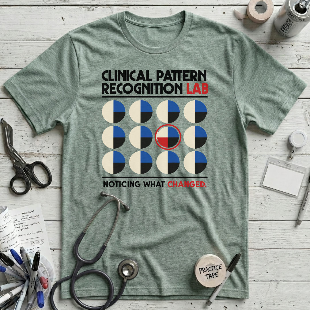 Clinical Pattern Recognition T-Shirt - Heather Dusty Blue