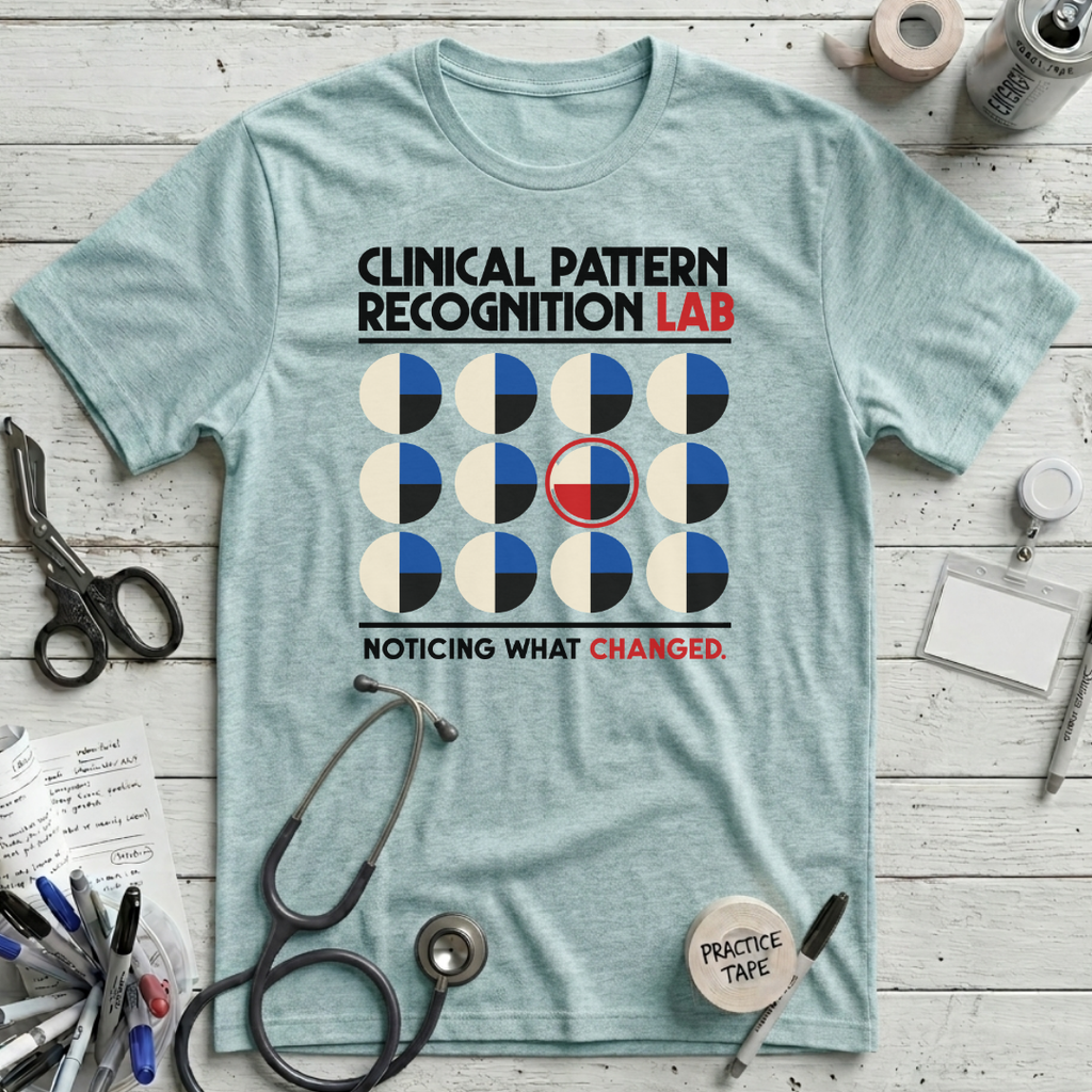 Clinical Pattern Recognition T-Shirt - Heather Ice Blue