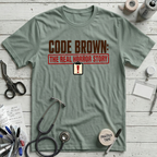Code Brown Horror T-Shirt - Dusty Blue
