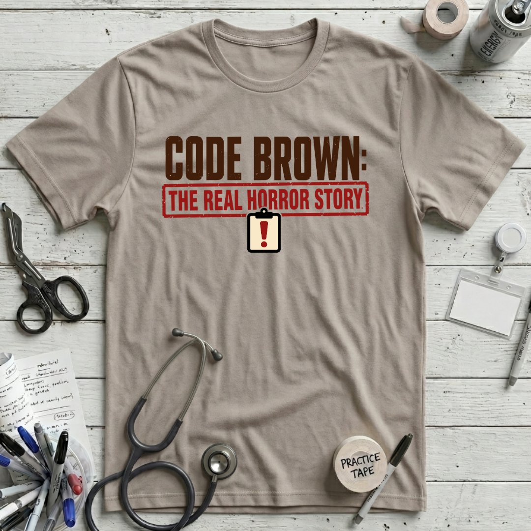 Code Brown Horror T-Shirt - Heather Dust