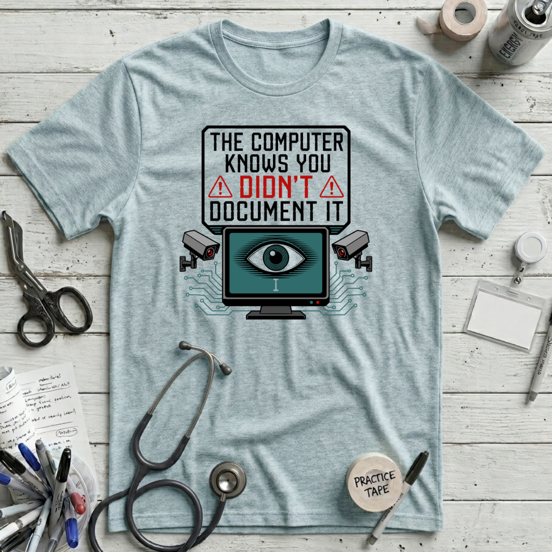 Computer Knows T-Shirt - Heather Prism Ice Blue