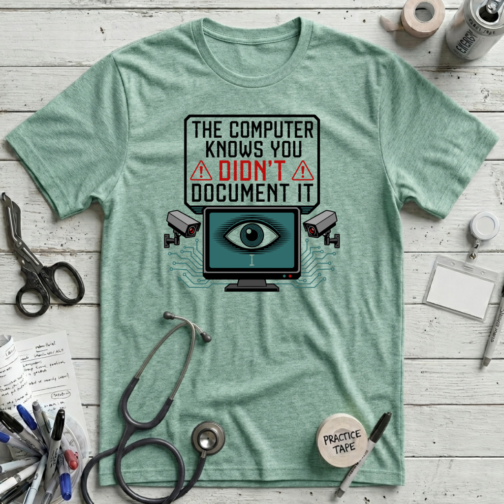 Computer Knows T-Shirt - Heather Prism Mint
