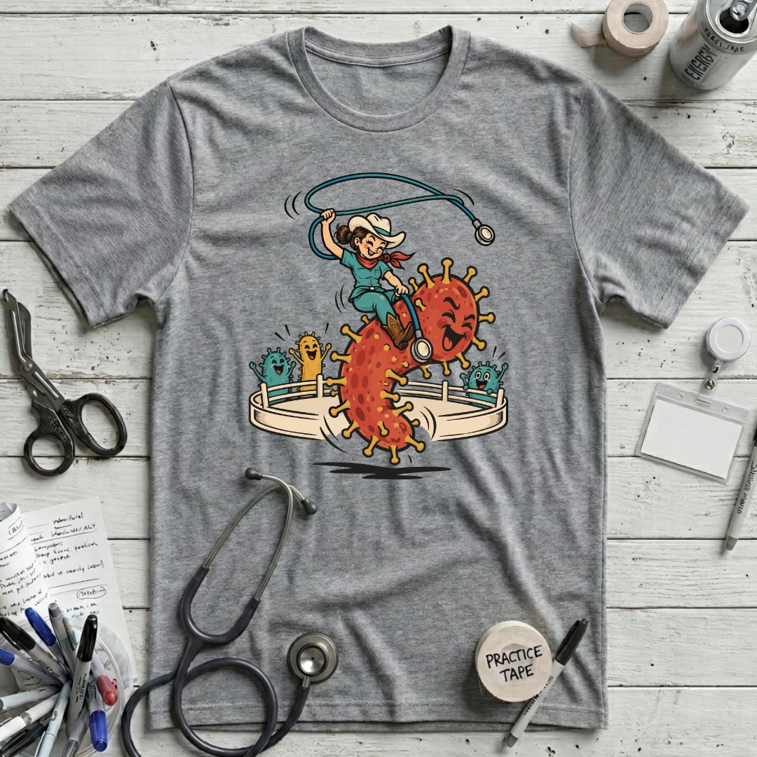 Cowgirl Microbe Rodeo T-Shirt - Athletic Heather
