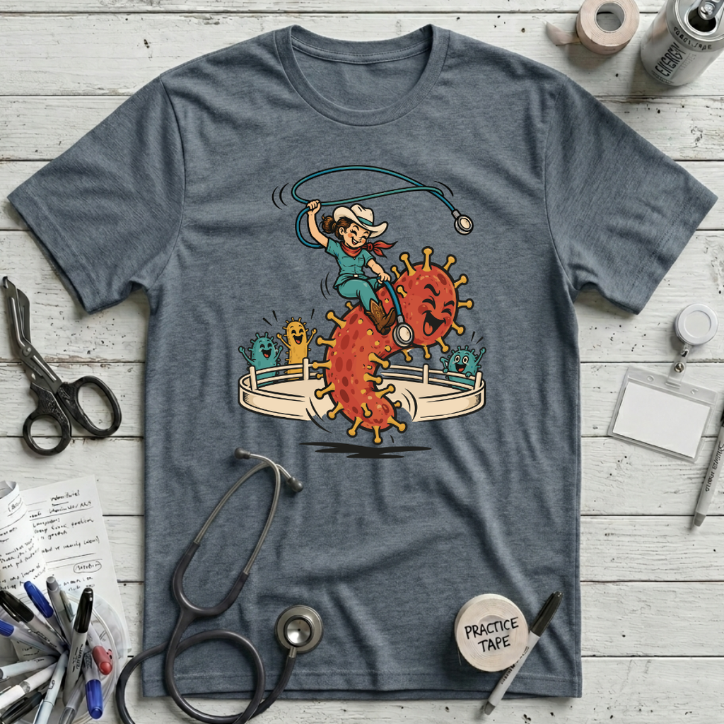 Cowgirl Microbe Rodeo T-Shirt - Heather Slate