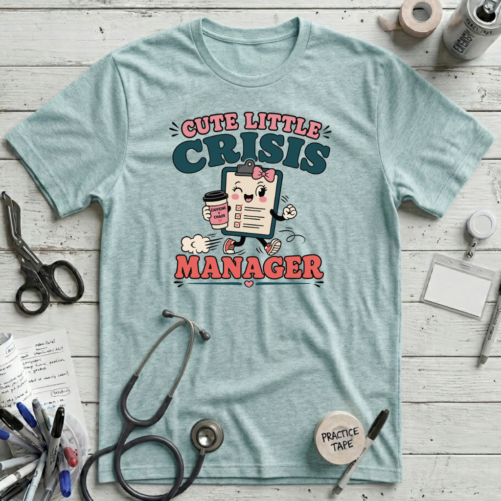 Cute Crisis Manager T-Shirt - Heather Ice Blue