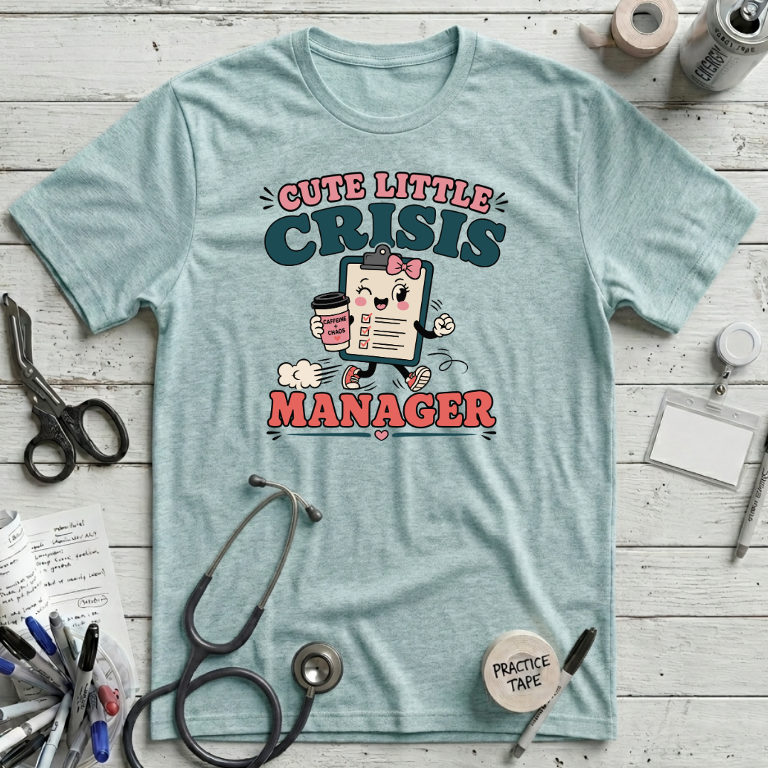 Cute Crisis Manager T-Shirt - Heather Ice Blue