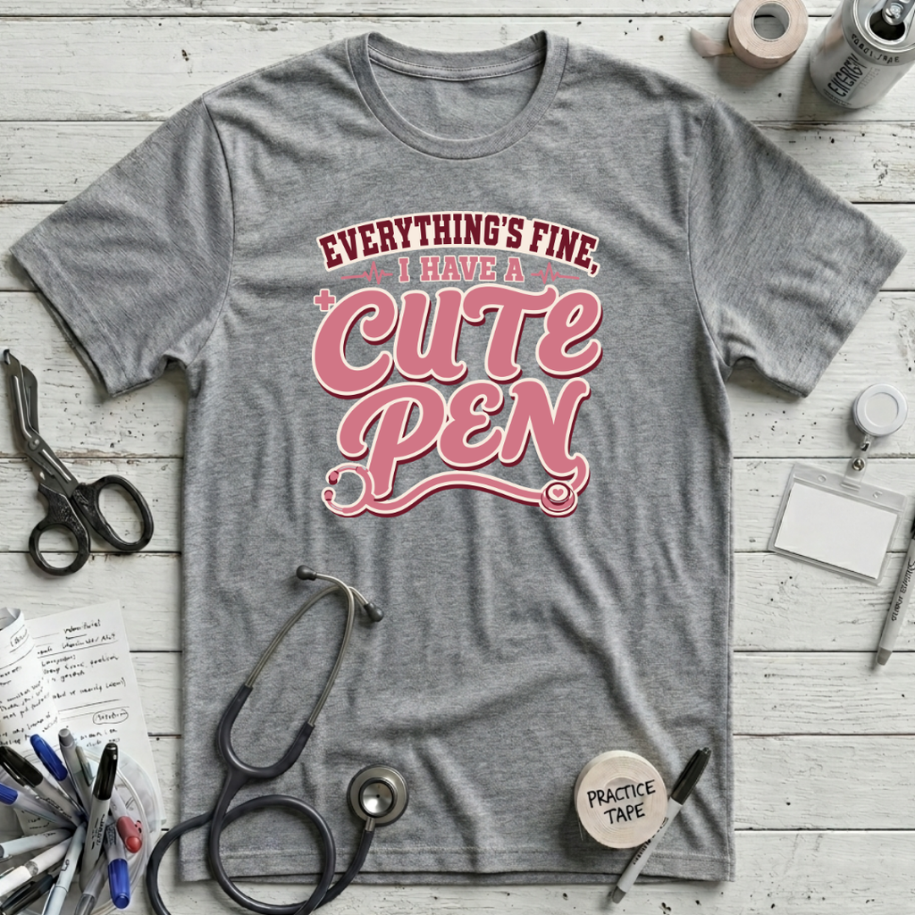 Cute Pen T-Shirt - Athletic Heather